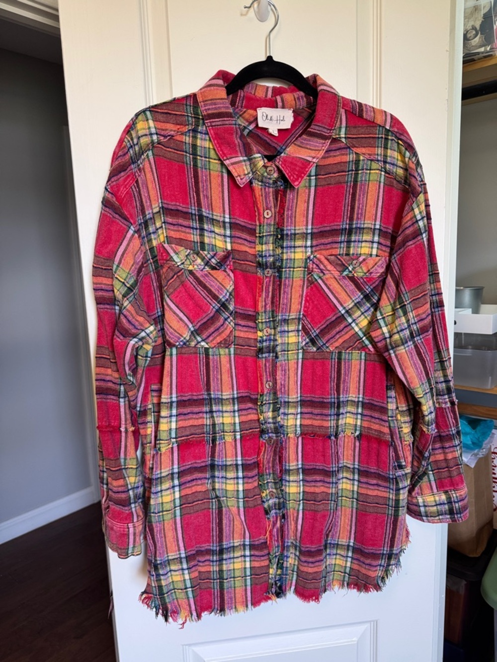 Oli & Hali Red Plaid Shacket